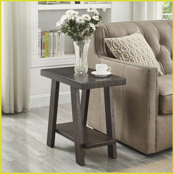 Athens Weathered Espresso Coffee Table - Manufactured Wood with Overextended Top & Storage Shelf