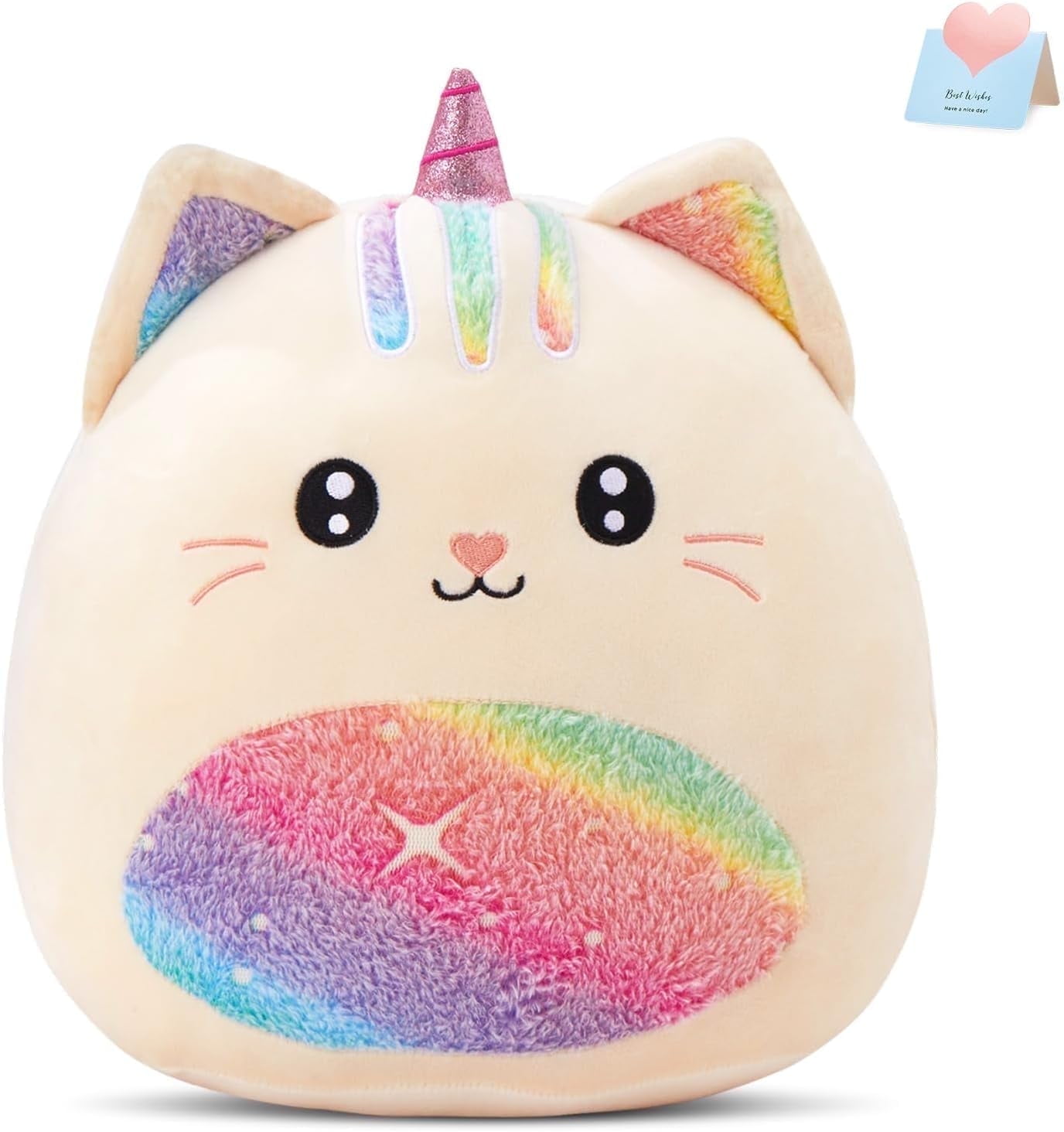 Athionsu 14-Inch Unicorn Cat Plush Pillow Soft and Cuddly Stuffed