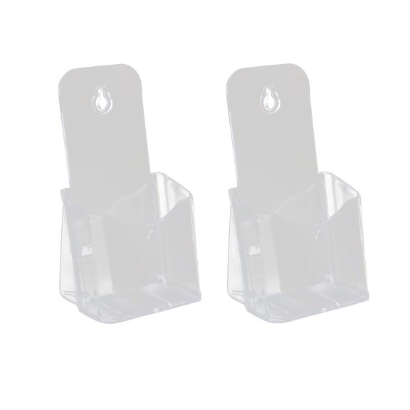 KONTONTY 2Pcs Clear Triangular Fold Acrylic Brochure Stand Single Layer Display Rack for Business Shop Museum 7.94.13.3in