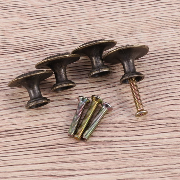 KONTONTY Bronze Cabinet Knobs Pulls, Vintage Coffee Style Hardware for Home Decoration, Set of 4 Pieces