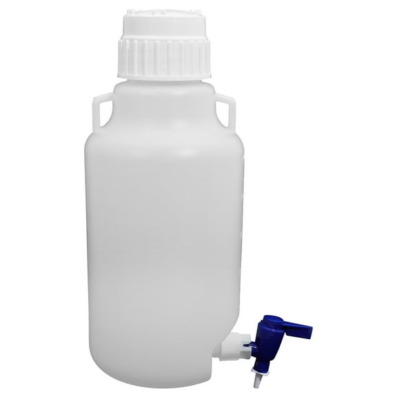 Round 5L Plastic Carboy Water Dispenser Jug Container with Spigot, Break Resistant Lab Water Bottle for Labs