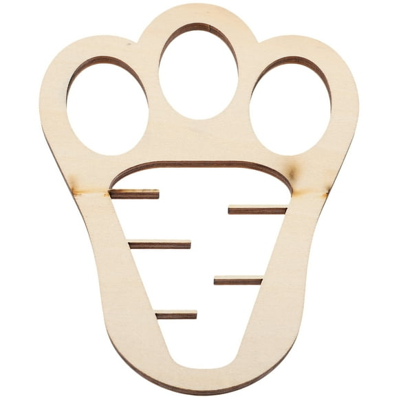 KONTONTY Wooden Paw Print Cutout Khaki 1Set 5.8X4.3X0.2In