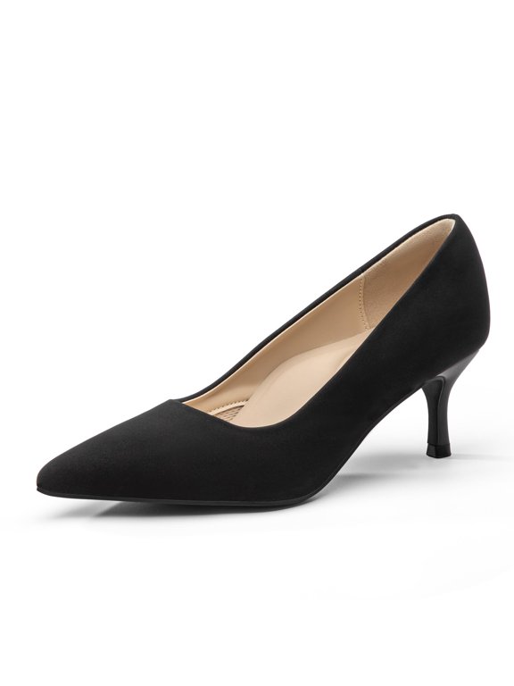 Women's Closed Pointed Toe Kitten Heels Pumps
