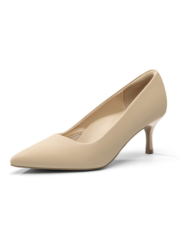 Women's Closed Pointed Toe Kitten Heels Pumps