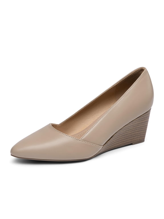 Women's Low Wedge Heels Closed Toe Pumps Shoes