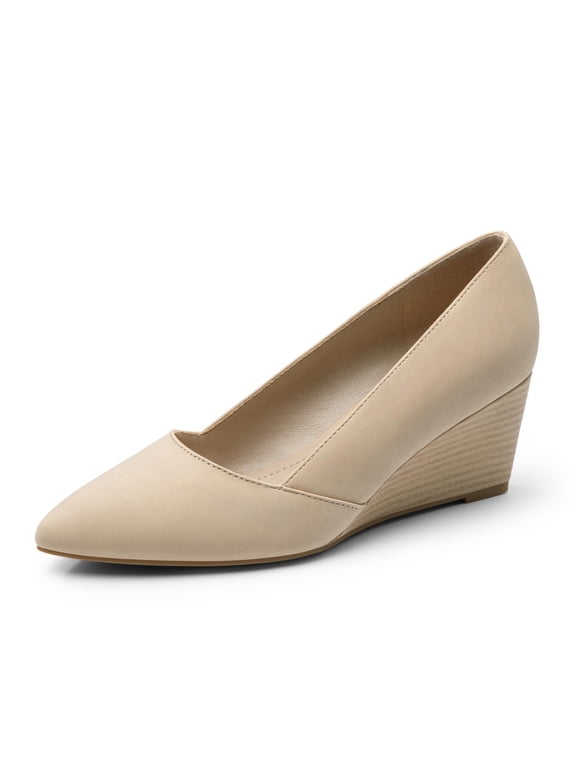 Women's Low Wedge Heels Closed Toe Pumps Shoes
