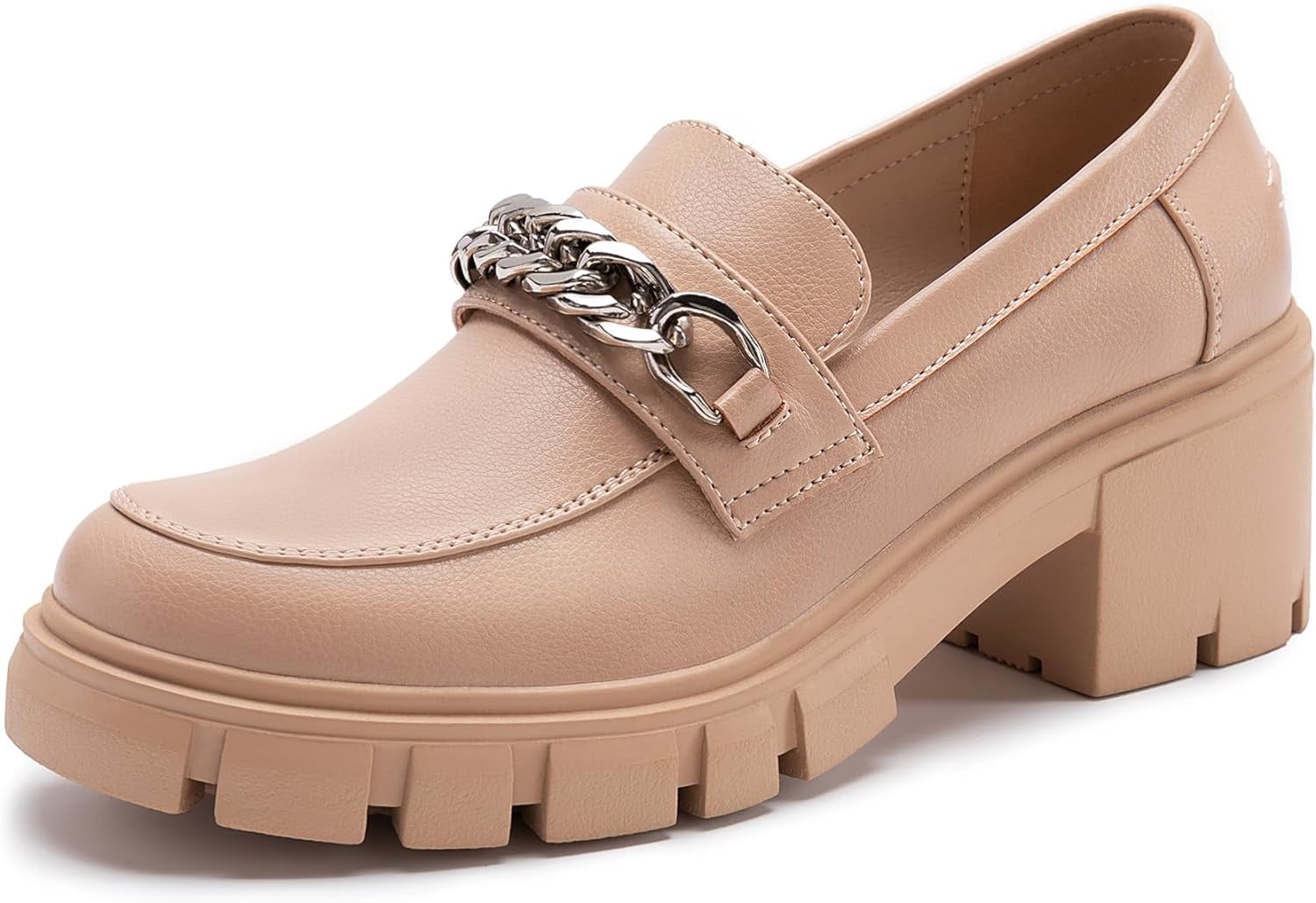 Athlefit Women's Platform Loafers Slip On Lug Sole Chunky Loafers with