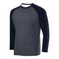 thumbnail image 1 of Athleisure Sweatshirts for Men Fashion Men's Breathable Solid Color Sport Raglan Long Sleeves Round Neck Shirt Plus Size Comfortable Undershirt Casual Indoor Wear, 1 of 2