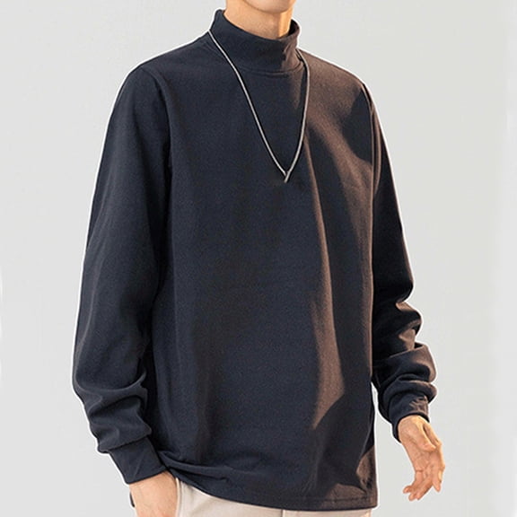 Athleisure Sweatshirts for Men Fashion Men's Fashion Casual Solid Color Warm Long Sleeve Round-Neck Blouses Shirts Casual Daily Wear Essentials Casual Top Wear