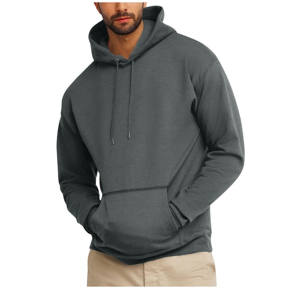 Athleisure Sweatshirts for Men Fashion Men's Relaxation Sport Hooded Pullover Sweatshirt Long Sleeve Solid Hoodie Casual Daily Wear Essentials Casual Top Wear