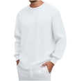 thumbnail image 1 of Athleisure Sweatshirts for Men Fashion Men's Vintage Casual Solid Color Round Neck Fashion Long Sleeve T-shirt Fall Winter Fashion Undershirt Casual Indoor Wear, 1 of 6