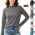 thumbnail image 1 of Athleisure Wear Long Sleeve Mock Neck Top for Women Full Zip Activewear Slim Fit Solid Breathable Stretchy Athletic Performance Training Tops Dark Gray L, 1 of 6