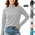 thumbnail image 1 of Athleisure Wear Long Sleeve Mock Neck Top for Women Full Zip Activewear Slim Fit Solid Breathable Stretchy Athletic Performance Training Tops Gray L, 1 of 6
