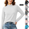 thumbnail image 1 of Athleisure Wear Long Sleeve Mock Neck Top for Women Full Zip Activewear Slim Fit Solid Breathable Stretchy Athletic Performance Training Tops White L, 1 of 6