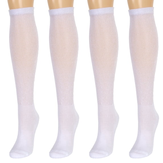 Athlemo Diabetic Crew Socks 4 Pack Breathable Non Binding Socks