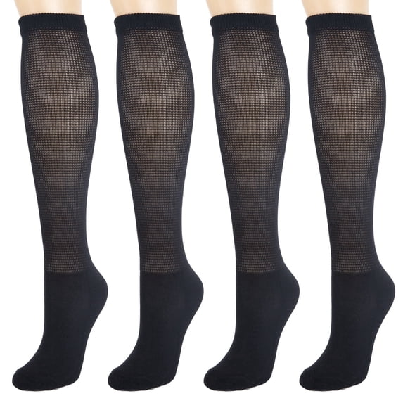 Athlemo Diabetic Crew Socks 4 Pack Breathable Non Binding Socks
