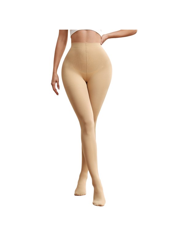 Opaque Tights for Women Tummy Light Compression Tights Control Top Pantyhose