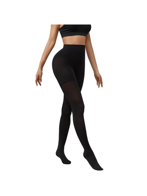 Opaque Tights for Women Tummy Light Compression Tights Control Top Pantyhose