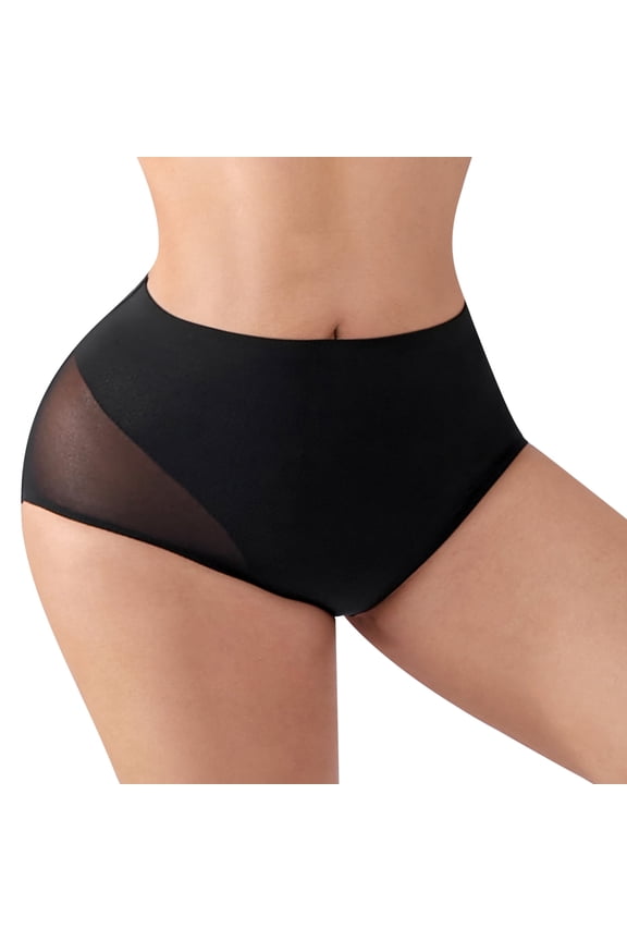 Plus Size Women's Tummy Control Light Compression Panties High Waist Slimming Underwear