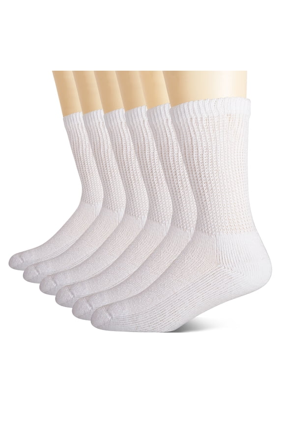 Socks for Men Women Non-Binding Circulation-6 Pairs Loose Fit Crew Sock