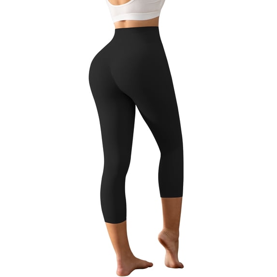 Athlemo Women's High-Waisted Tummy Control Anti-Cellulite Capri Leggings