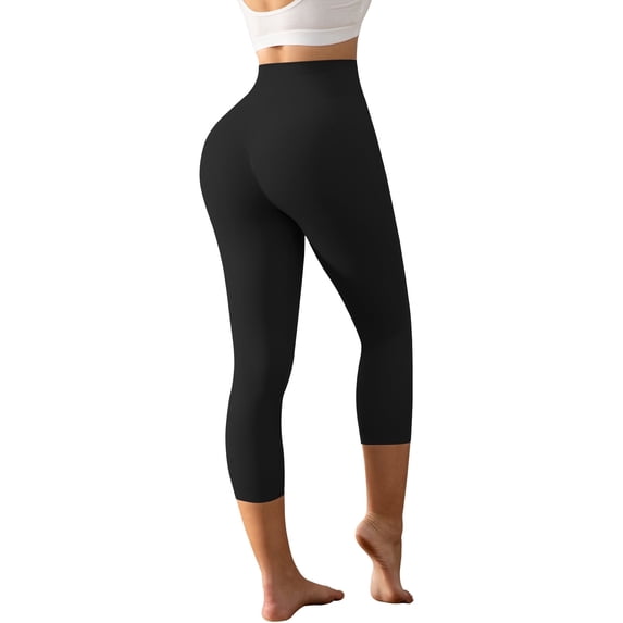Athlemo Women's High-Waisted Tummy Control Anti-Cellulite Capri Leggings