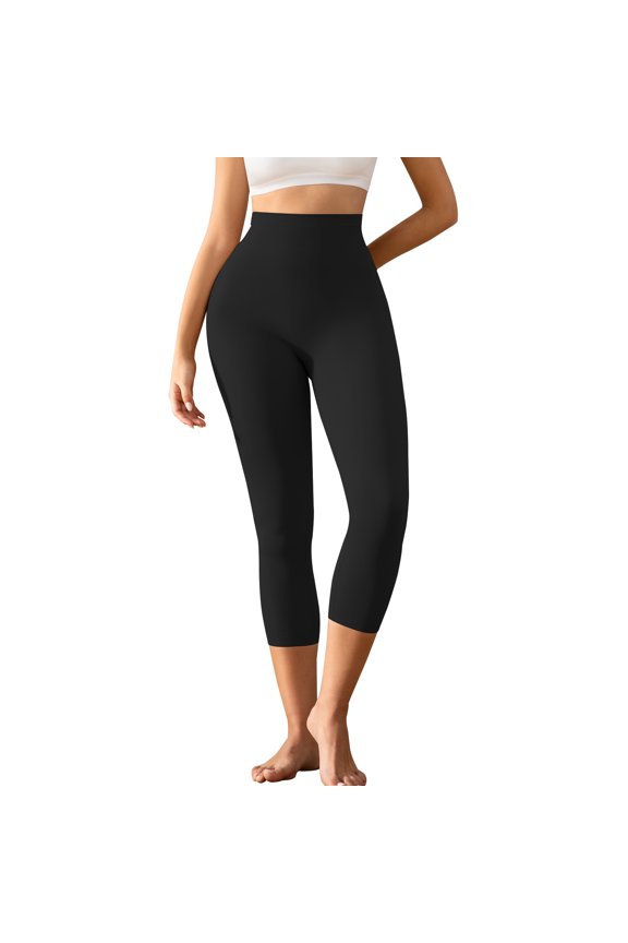 Women High-Waisted Tummy Control Shaping Pants Anti-Cellulite Capri Leggings