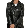 thumbnail image 1 of Athlemo Women's Faux Leather Jacket Faux Motorcycle Biker Short Coat Black L, 1 of 3