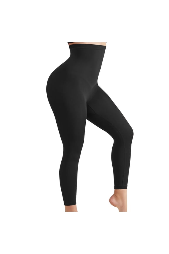 Women's High-Waisted Shapewear Capri Tummy Control Butt Lifting Thigh Slimmer Black