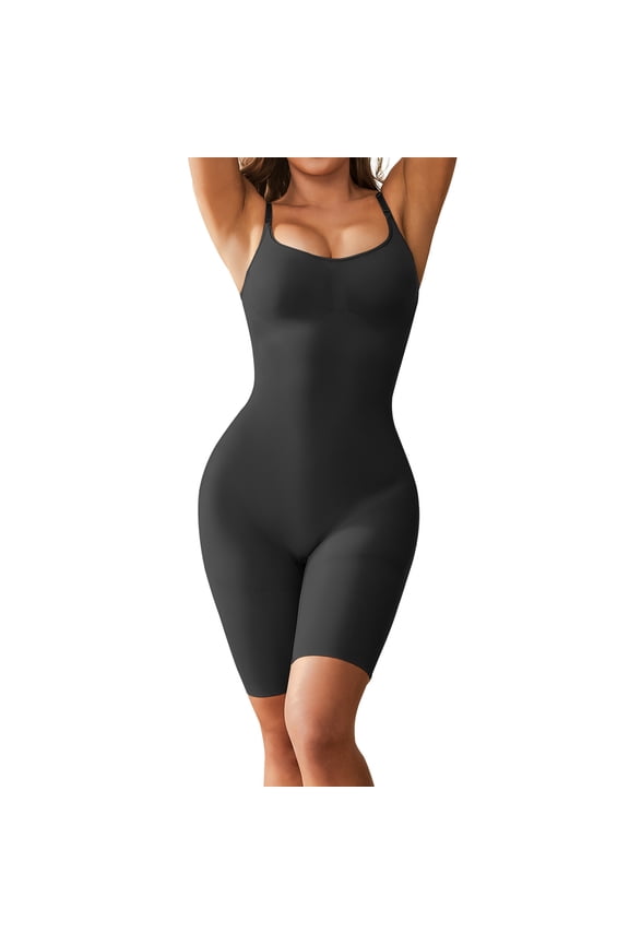 Women's Shaping Mid-Thigh Bodysuit Tummy Control Shapewear Body Shaper