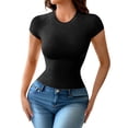thumbnail image 1 of Athlemo Women's T-Shirts Round Neck Short-Sleeve Casual Tees Tops Undershirt 2 Pack, 1 of 7