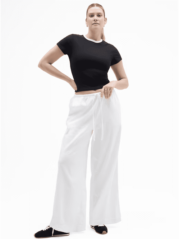 Paradise Mid Rise Wide Leg Pant White Size XL