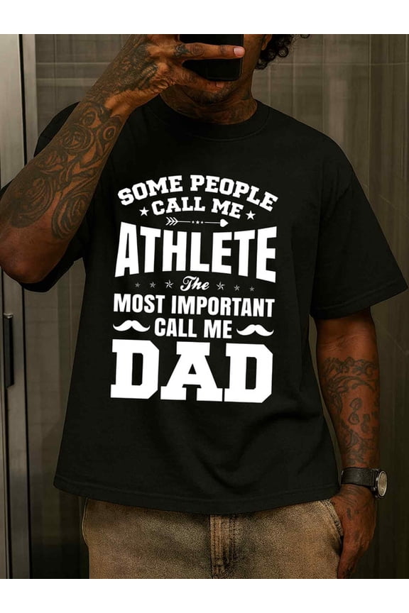 Athlete Dad mens Exercise 180G 100% Cotton black basketball Running Original Unisex Shirt Short Sleeve tshirts Vintage Unisex Shirt Short Sleeve tshirts