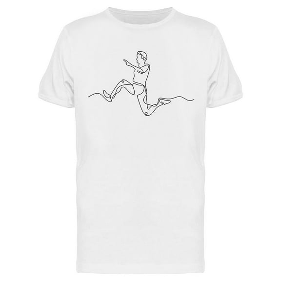 Athlete Long Jump Exercise T-Shirt Men -Image by Shutterstock, Male Medium