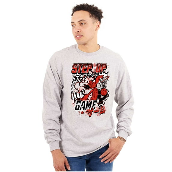 Athlete Popeye Step Up Your Game Men's Long Sleeve Tee T Shirt Brisco Brands L