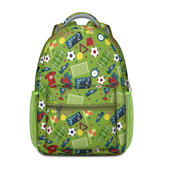 Athlete Themed Sports Backpack with Baseball Soccer Football Print for School Travel Gift