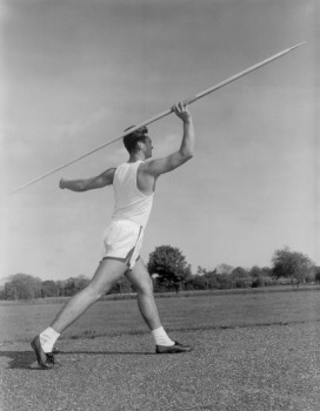 Athlete throwing the javelin Canvas Art -  (24 x 36)