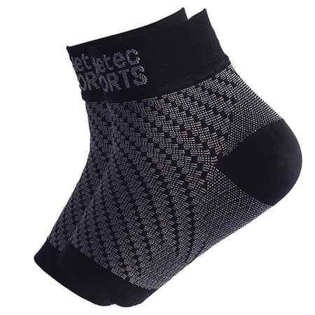Athletec Sport Compression Foot Sleeves with Arch Support to Help Relieve Plantar Fasciitis Aches, Pains, Swelling, Heel Pain, and Treatment for Everyday Use - Size Small in Black (One Pair)