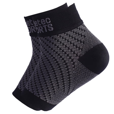 Athletec Sports Compression Foot Sleeves with Arch Support to Help Relieve Plantar Fasciitis Aches, Pains, Swelling, Heel Pain, and Treatment for Everyday Use - Size X-Large in Black (One Pair)