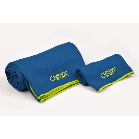 DII Athletec Sports Ultra Absorbent Yoga Towel Set, Blue
