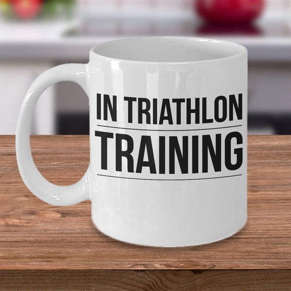 Athletes 11 oz Coffee Mug - Funny Triathlon Training Design White Ceramic Gift