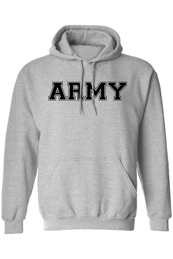 Athletic ARMY Hooded Sweatshirt in Gray
