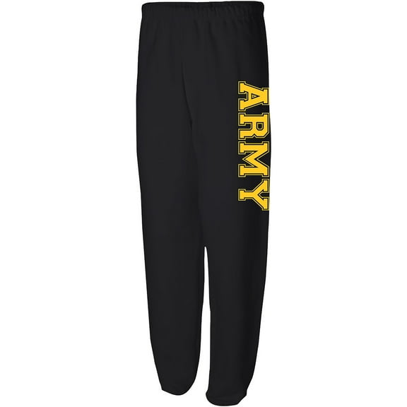Athletic ARMY Sweat Pants in Black