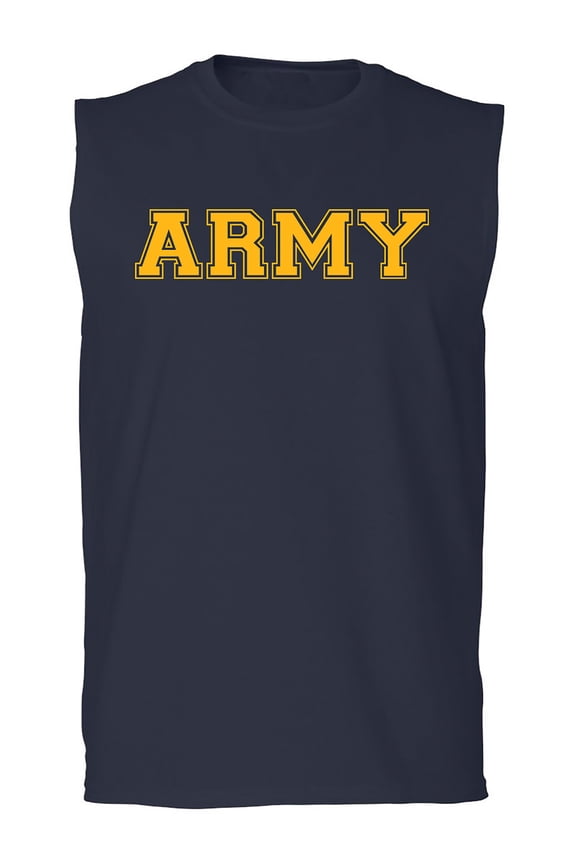 Athletic "ARMY" gold print Adult Sleeveless Tee