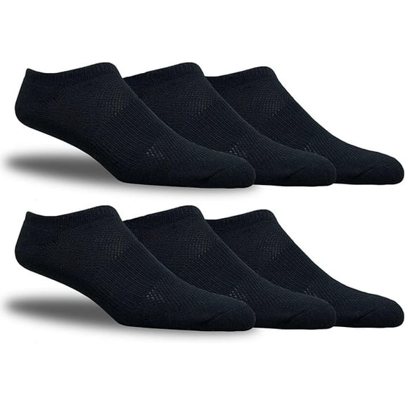 Athletic Ankle Socks Low Cut Cotton Blend - 6 Pairs
