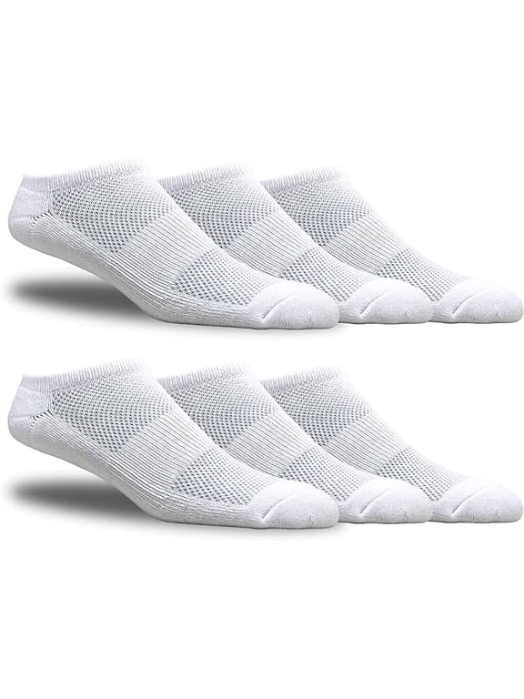 Athletic Ankle Socks Low Cut Cotton Blend - 6 Pairs