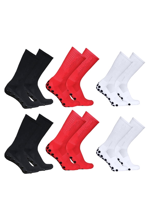 Athletic Anti Slip Stretch Socks For Football Soccer Running 6 Pairs