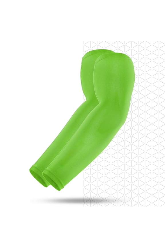 Athletic Arm Sleeves, Lime Small-Medium, Sports Sun Protection