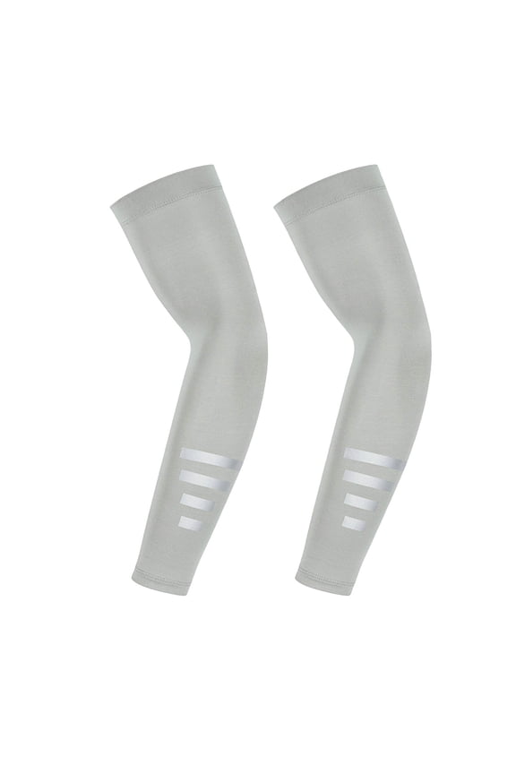 Athletic Arm Sleeves UV Protection Sports Sleeves with Cooling Fabric Night Riding Aem Sleeve with Reflective Stripe Free Size