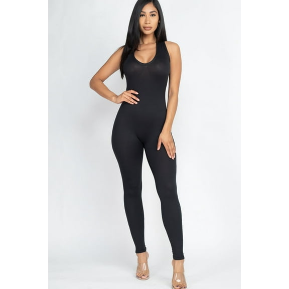 Athletic Back Bodycon Jumpsuit